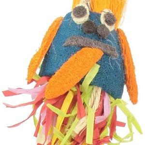(1) Superpet Avian Forage Friends Loofa Sisal Paper Hanging Toy Bird Shed Large
